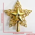 Detailed view of 22cm gold glitter star tree topper with dimensions and weight info - 22cm / Gold