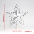 Detailed silver hollow star tree topper measuring 17cm high by 15cm wide for Christmas decor - 17cm / Silver