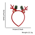 Cerchietto natalizio con corna di renna rosse, campanelli dorati e misure indicate - È Natale / Corno rosso con campanelli