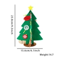 Sapin de Noël en feutre DIY vert avec étoiles et sucettes, taille 23,8x15,6 cm - Sapin de Noël Style A (Kit de Matériel)