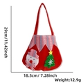 Dettaglio della borsa regalo di Natale rossa con pupazzo di neve e albero di paillettes - Borsa Rossa Pupazzo di Neve