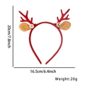 Cerchietto con corna di renna di Natale rosso, orecchie marroni, campanelli, 20x16,5cm - È Natale / Corno rosso con campanelli e orecchie