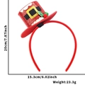 Serre-tête de Noël avec mini chapeau haut de forme rouge pailleté et détail de ceinture noire - Style Chapeau de Noël Rouge