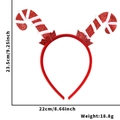 Serre-tête de Noël avec bois en forme de sucre d'orge rouge et peluche blanche, 23,5 cm - Style Double Canne à Sucre