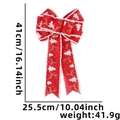 Fiocco di Natale rosso con renne e bordo in pelliccia sintetica, variante 41 cm - Bordo Bianco a Nove Occhielli Stampa Rossa (Albero e Renna)