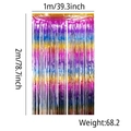 Tenda a frange arcobaleno per feste, sfondo decorativo metallizzato da 1x2 metri - 1x2 Metri