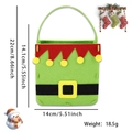 Green felt Christmas elf gift bag with dimensions 14x22cm and detailed size markers - Christmas Tote Bag / Elf Costume Style