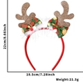 Christmas reindeer antler headband with brown glitter and red bow for holiday parties - Reindeer Antler Bow Style