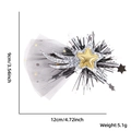 New Year gold star hair clip with black mesh and glitter for party decoration - Meteor Style