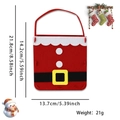 Red felt Christmas Santa Claus gift bag with dimensions 13.7cm by 14.2cm for candies - Christmas Tote Bag / Santa Outfit Style