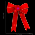 Red velvet Christmas bow with gold trim and colorful LED lights for tree decoration - Red Velvet Gold Edge (Colorful Light)