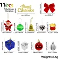 11-piece assorted Christmas tree ornaments set including bells, balls, and gift boxes - Classic Christmas Ornament Mix