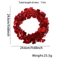 Red sequin heart tinsel wreath with 7.5m wire for Valentine Day party decoration - Laser Red Heart Style
