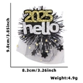 Black and gold 2025 New Year glitter hat hair clip with mesh veil and star decor - New Year Hair Clip / 2025 Hello Style