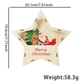 Leuchtender Holzstern Weihnachtsdeko mit Weihnachtsmann und Rentier Motiv 20cm - Stern Leuchtendes Ornament / Rentier-Schlitten Weihnachtsmann Stil