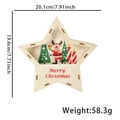 Leuchtende Weihnachtsdeko aus Holz in Sternform mit Rentier und LED-Licht, 20cm - Stern Leuchtendes Ornament / Elch & Weihnachtsbaum Asymmetrischer Stil
