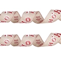 Natural burlap Christmas ribbon with red HO HO HO prints for holiday tree DIY decoration - 2m HOHO Ribbon