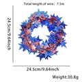 Independence Day star garland in red white and blue pattern, 7.5 meters length - Flag Star Style / Red Silver Blue