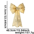 Grande fiocco di Natale a LED dorato con glitter e dimensioni 57,5x40,5 cm - 54cm*39cm / Oro
