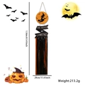 Appendiporta strega Halloween con disco arancione e frange di tinsel lunghe 1,56m - Stile Strega in Tinsel Arancione e Nero