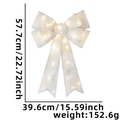 Fiocco di Natale LED argento glitterato, decorazione grande per albero da 57,7 cm - 54cm*39cm / Argento