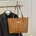 Borsa tote marrone con motivo a orso e doppi manici per uno stile quotidiano - Marrone