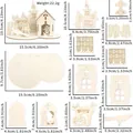 Detailed dimension guide for Halloween wooden puzzle decor with ghost and pumpkin elements - Halloween DIY Puzzle Ornament Style C