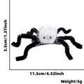 Dimensiones detalladas de la pinza para el pelo de araña de felpa con peso y tamaño - Talla única / Estilo Araña Blanca