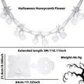 3M white honeycomb skull banner for Halloween decoration with dimensions and weight info - Skeleton Style Garland