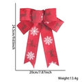 Nœud de Noël rouge avec motifs élan et flocons, dimensions de 24,5cm x 20cm incluses - Nœud Renne Flocon de Neige Rouge