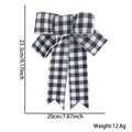 Black and white buffalo plaid Christmas bow ornament, size 23.3x20cm for holiday decor - Black and White Plaid Bow