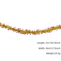 2m Goldene Weihnachtsgirlande mit Sternen in Rot und Violett für Party-Dekorationen - 8cm*200cm / Roségold