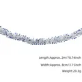 Silberne Weihnachts-Girlande mit blauen Sternen für Baum- und Party-Dekorationen - 8cm*200cm / Silber