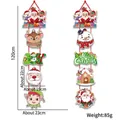 Striscione natalizio verticale in carta con Babbo Natale e renna lungo 120 cm - Stile Cartone Animato Babbo Natale e Alce (HY-SDMG-03)