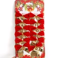 Set di 12 fiocchi natalizi in velluto rosso e oro per albero su cartoncino - Oro Rosso