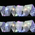 Bunte LED-Weihnachtsschleife mit silbernem Netzgewebe und glitzerndem Schneeflockenmuster - 1m / Silbernes Netz Mehrfarbiges Licht