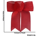 Nœud de Noël rouge en lin de 15cm pour décoration d'arbre et emballage de cadeaux - Nœud en Toile de Jute Rouge
