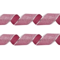 Sparkly rose pink glitter ribbon with silver edges for Christmas gift wrapping - 2 Meters / Pink