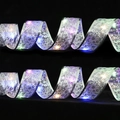 Silver mesh LED ribbon lamp with black star and moon prints for Christmas decor - Silver Star Moon Multi Light