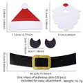 Glittery felt Christmas decoration kit with Santa hat and belt sizes for wall party DIY - Santa Claus Basic Style