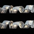 Silver mesh LED ribbon with warm white lights and moon star prints for Christmas decor - Silver Star Moon Warm Light