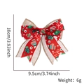 Zweilagige Weihnachtsschleife aus Sackleinen mit Schneemann-Print, 10x9,5 cm - Roter Stoff Handschuh Stil