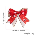 Weihnachtsschleife mit Rentierdruck und Karo-Leinen-Lagen, Größe 10x9,5cm - Roter Stoff Elch Stil