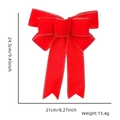 Détail du nœud de Noël en velours rouge avec bords dorés, taille 24,5x21cm - Style Noeud / Velours Rouge avec Bord Doré