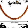 Ghirlanda Halloween da 2m con paillettes arancioni e nere e decorazioni di zucca - 2M Arancione Nero Zucca Tinsel