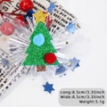 Fermaglio per capelli a forma di albero di Natale con glitter verdi e stella dorata - Stile Albero di Natale