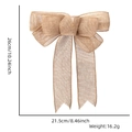 Detail showing the 26cm burlap decorative bow dimensions and natural fiber texture - 7-Loop Bow / Natural Jute Style