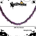 Ghirlanda di Halloween nera e viola con paillettes a pipistrello, 2M per decorazione - 2M Rosa Rosso Nero Pipistrello Tinsel