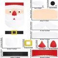 Tabella taglie per adesivi murali Babbo Natale in feltro con dimensioni delle parti - Grande Babbo Natale