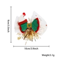 Christmas hair clip with glitter green bow, red Santa hat and gold laser tassels - Christmas Hat Bow Style